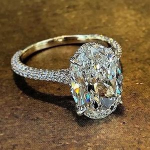 Stunning 925 Silver Oval White Sapphire Ring!